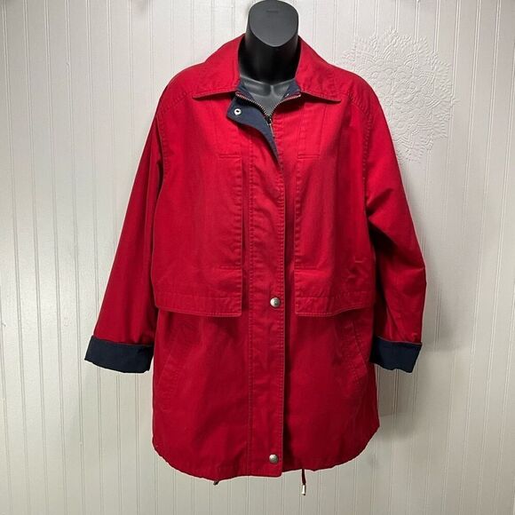 VINTAGE LONDON FOG Limited Edition Red Canvas Coat - Picture 1 of 6